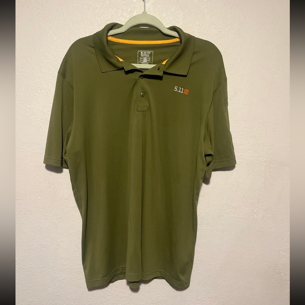511 Tactical Mens Pinnacle Polo Short Sleeve Shirt Olive Green size